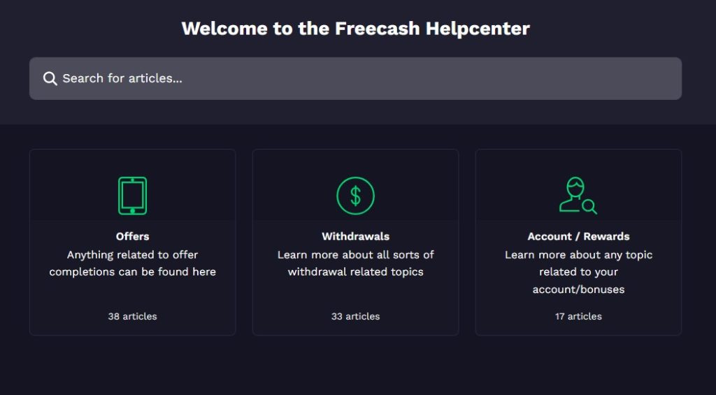 freecash - helpcenter Freecash