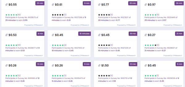 surveeo -inquéritos disponíveis