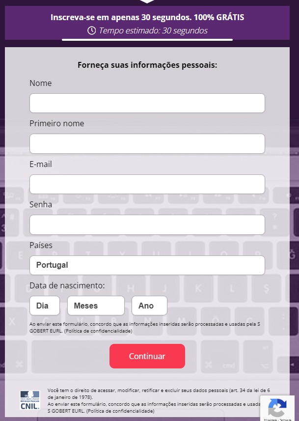 surveoo - processo de registo